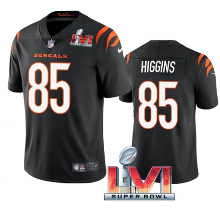Camiseta Hombre NFL Cincinnati Bengals Tee Higgins 85 Negro 2022 Super Bowl LVI Vapor Limited